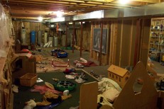 before picture of kid friendly basement